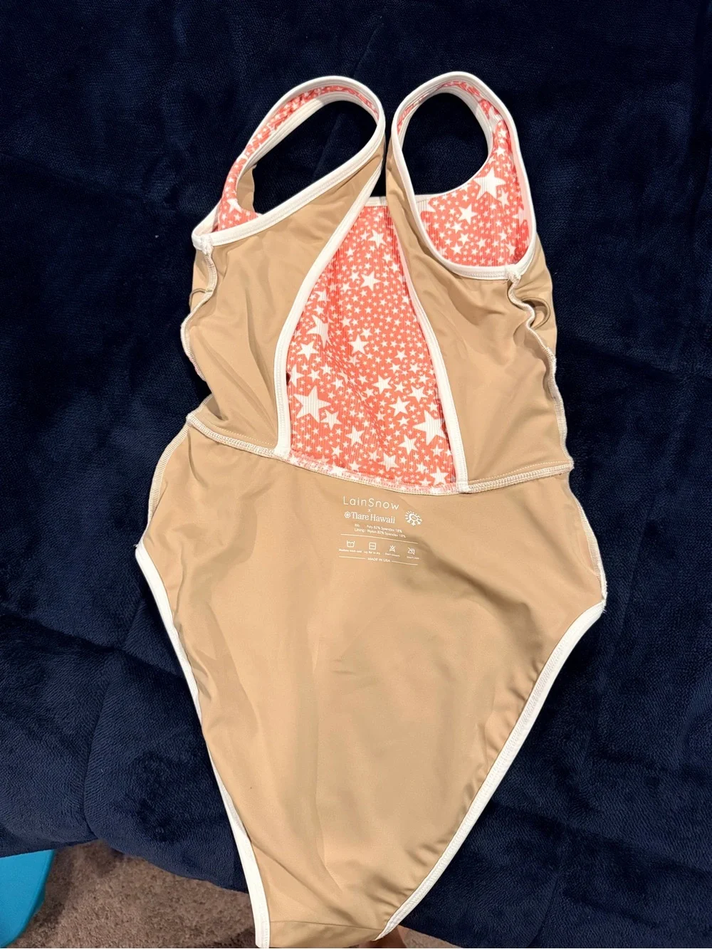 Lainsnow Coral Star-Print One-Piece Swimsuit